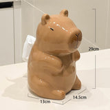 Maxbell Cute Ceramic Capybara Shaped Tissue Box for Kitchen Countertop Bedside Table Sitting