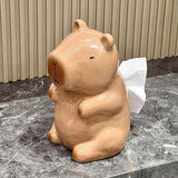 Maxbell Cute Ceramic Capybara Shaped Tissue Box for Kitchen Countertop Bedside Table Sitting