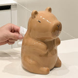 Maxbell Cute Ceramic Capybara Shaped Tissue Box for Kitchen Countertop Bedside Table Sitting