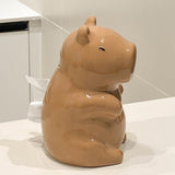 Maxbell Cute Ceramic Capybara Shaped Tissue Box for Kitchen Countertop Bedside Table Sitting