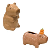 Maxbell Cute Ceramic Capybara Shaped Tissue Box for Kitchen Countertop Bedside Table Sitting