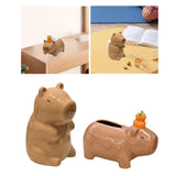 Maxbell Cute Ceramic Capybara Shaped Tissue Box for Kitchen Countertop Bedside Table Sitting