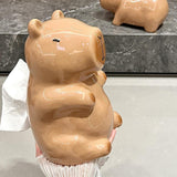 Maxbell Cute Ceramic Capybara Shaped Tissue Box for Kitchen Countertop Bedside Table Sitting