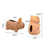 Maxbell Cute Ceramic Capybara Shaped Tissue Box for Kitchen Countertop Bedside Table Sitting