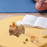 Maxbell Cute Ceramic Capybara Shaped Tissue Box for Kitchen Countertop Bedside Table Climbing