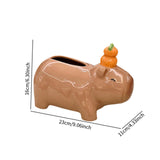 Maxbell Cute Ceramic Capybara Shaped Tissue Box for Kitchen Countertop Bedside Table Climbing
