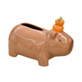 Maxbell Cute Ceramic Capybara Shaped Tissue Box for Kitchen Countertop Bedside Table Climbing