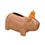 Maxbell Cute Ceramic Capybara Shaped Tissue Box for Kitchen Countertop Bedside Table Climbing
