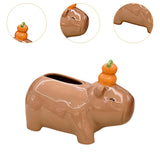 Maxbell Cute Ceramic Capybara Shaped Tissue Box for Kitchen Countertop Bedside Table Climbing