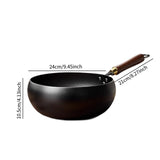 Maxbell Nonstick Wok Flat Bottom 9.45inch Chinese Wok for Restaurant Camping Kitchen
