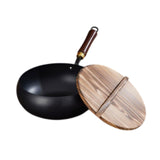 Maxbell Nonstick Wok Flat Bottom 9.45inch Chinese Wok for Restaurant Camping Kitchen