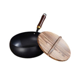 Maxbell Nonstick Wok Flat Bottom 9.45inch Chinese Wok for Restaurant Camping Kitchen