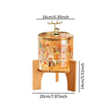 Maxbell Beverage Dispenser 2.6L Wood Stand Water Pitcher for Birthday Holiday deer head lid