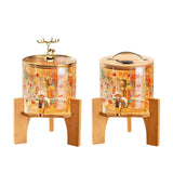 Maxbell Beverage Dispenser 2.6L Wood Stand Water Pitcher for Birthday Holiday deer head lid