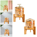 Maxbell Beverage Dispenser 2.6L Wood Stand Water Pitcher for Birthday Holiday deer head lid