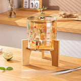 Maxbell Beverage Dispenser 2.6L Wood Stand Water Pitcher for Birthday Holiday deer head lid