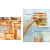 Maxbell Beverage Dispenser 2.6L Wood Stand Water Pitcher for Birthday Holiday deer head lid