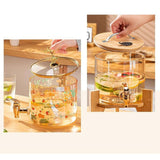 Maxbell Beverage Dispenser 2.6L Wood Stand Water Pitcher for Birthday Holiday deer head lid