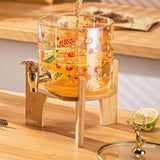 Maxbell Beverage Dispenser 2.6L Wood Stand Water Pitcher for Birthday Holiday deer head lid