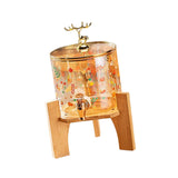 Maxbell Beverage Dispenser 2.6L Wood Stand Water Pitcher for Birthday Holiday deer head lid