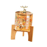 Maxbell Beverage Dispenser 2.6L Wood Stand Water Pitcher for Birthday Holiday deer head lid