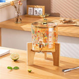 Maxbell Beverage Dispenser 2.6L Wood Stand Water Pitcher for Birthday Holiday deer head lid