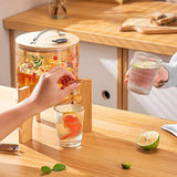Maxbell Beverage Dispenser 2.6L Wood Stand Water Pitcher for Birthday Holiday bamboo lid