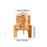 Maxbell Beverage Dispenser 2.6L Wood Stand Water Pitcher for Birthday Holiday bamboo lid