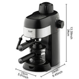 Italian Coffee Maker Compact 1-4 Cup Espresso and Cappuccino Machine