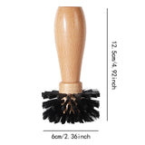 Maxbell Espresso Machine Portafilter Brush Wood Handle Lightweight Washable 6x12.5cm