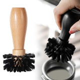 Maxbell Espresso Machine Portafilter Brush Wood Handle Lightweight Washable 6x12.5cm