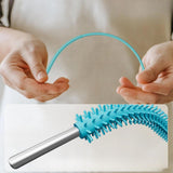 Maxbell 2 Pieces Silicone Straw Cleaner Brushes Reusable for Drinking Straw Keyboard Grey