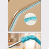 Maxbell 2 Pieces Silicone Straw Cleaner Brushes Reusable for Drinking Straw Keyboard Grey
