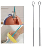 Maxbell 2 Pieces Silicone Straw Cleaner Brushes Reusable for Drinking Straw Keyboard Grey