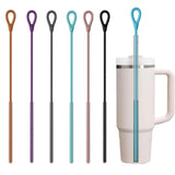 Maxbell 2 Pieces Silicone Straw Cleaner Brushes Reusable for Drinking Straw Keyboard Grey