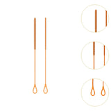 Maxbell 2 Pieces Silicone Straw Cleaner Brushes Reusable for Drinking Straw Keyboard Orange
