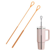 Maxbell 2 Pieces Silicone Straw Cleaner Brushes Reusable for Drinking Straw Keyboard Orange