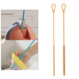 Maxbell 2 Pieces Silicone Straw Cleaner Brushes Reusable for Drinking Straw Keyboard Orange