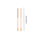 Maxbell 2 Pieces Silicone Straw Cleaner Brushes Reusable for Drinking Straw Keyboard Orange