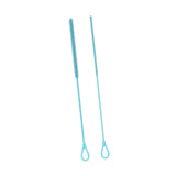 Maxbell 2 Pieces Silicone Straw Cleaner Brushes Reusable for Drinking Straw Keyboard Blue