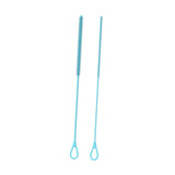 Maxbell 2 Pieces Silicone Straw Cleaner Brushes Reusable for Drinking Straw Keyboard Blue