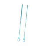 Maxbell 2 Pieces Silicone Straw Cleaner Brushes Reusable for Drinking Straw Keyboard Blue