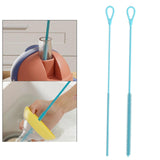 Maxbell 2 Pieces Silicone Straw Cleaner Brushes Reusable for Drinking Straw Keyboard Blue