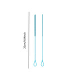 Maxbell 2 Pieces Silicone Straw Cleaner Brushes Reusable for Drinking Straw Keyboard Blue