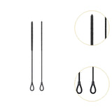 Maxbell 2 Pieces Silicone Straw Cleaner Brushes Reusable for Drinking Straw Keyboard Black