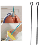 Maxbell 2 Pieces Silicone Straw Cleaner Brushes Reusable for Drinking Straw Keyboard Black