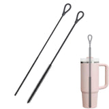 Maxbell 2 Pieces Silicone Straw Cleaner Brushes Reusable for Drinking Straw Keyboard Black