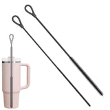 Maxbell 2 Pieces Silicone Straw Cleaner Brushes Reusable for Drinking Straw Keyboard Black