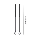 Maxbell 2 Pieces Silicone Straw Cleaner Brushes Reusable for Drinking Straw Keyboard Black