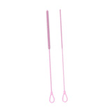 Maxbell 2 Pieces Silicone Straw Cleaner Brushes Reusable for Drinking Straw Keyboard Pink